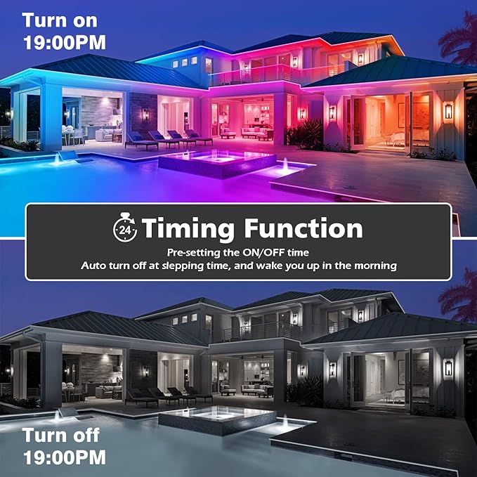 FBZ 300Ft Outdoor Waterproof LED Strip Lights,Music Sync RGB IP65 Led Lights with App Control and Remote,Color Changing Waterproof Led Rope Lights for Outdoor,Balcony,Roof,Garden,Stairs Party (300FT)