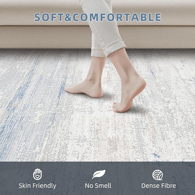 Neutral Washable Rugs 9x12 Area Rugs - Image 3