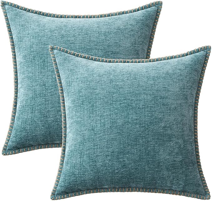 MIULEE Decorative Couch Throw Pillow Covers 18x18 Inch Coastal Aqua Blue | 2 - Image 6