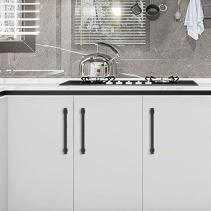 10 Pack 10 Inch (254mm) Matte Black Cabinet Handles and Drawer Pulls - Kitchen Hardware for Cabinets, Drawers, and Dressers