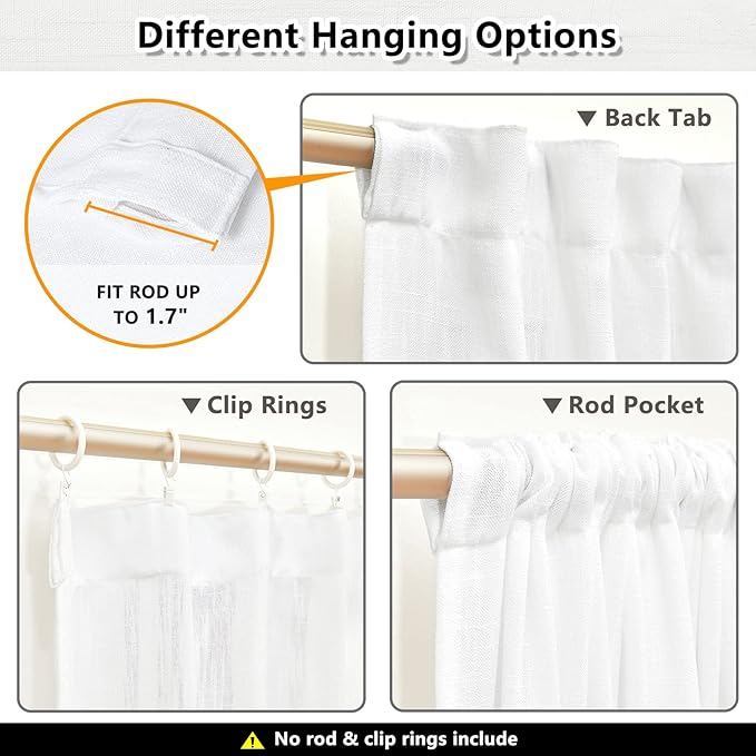 MYSKY HOME Short Curtains for Bedroom Small Windows, Light Filtering Sheer - Image 3