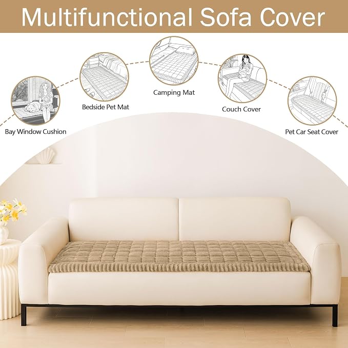 Couch Cover for Dogs, Washable Non Slip Plush Flannel Sofa Protector | Thick - Image 3