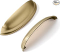 khtumeware 10 Pack 3-3/4" Drawer Pulls Champagne Bronze Cabinet Cup Pulls Kitchen Hardware Cabinet Handles Drawer Handles Knobs 3-3/4 inch Hole Center
