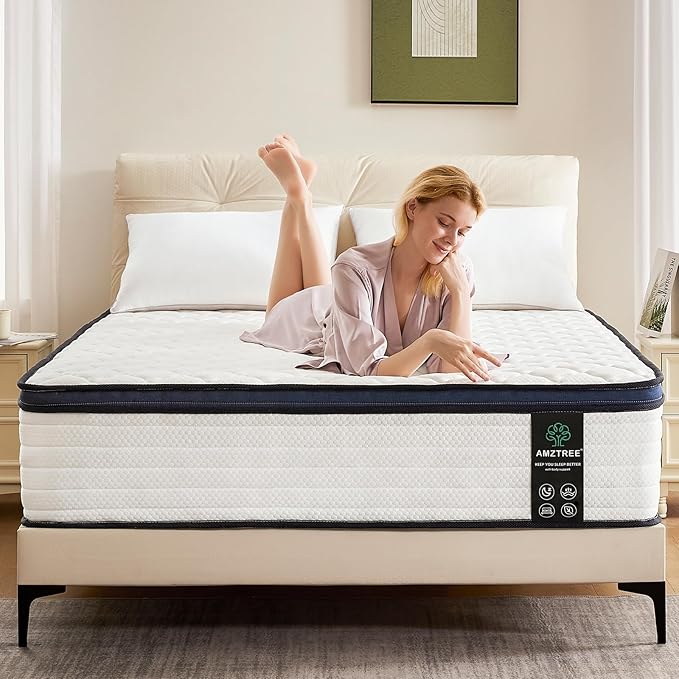 King Mattress 12 Inch King Size Mattress - Memory Foam & Pocket Coils Springs, Pressure Relief, Medium Firm Comfort, Motion Isolation, Ideal for All Sleep Positions, CertiPUR-US Certified
