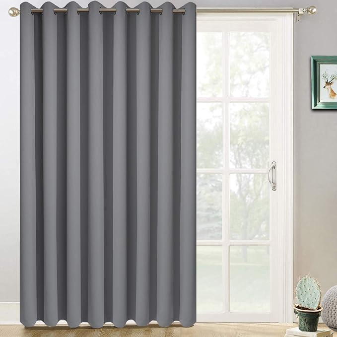 Yakamok Grey Room Darkening Curtains 96 inch Gray Sliding Door Drapes | 1 by Yakamok