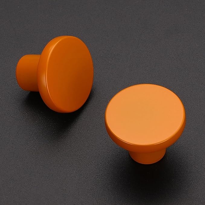 Ravinte 20 Pack Cabinet Knobs Orange Kitchen Cabinet Knobs Round Dresser Drawer Pulls Closet Door Pulls 1-1/5 Inch
