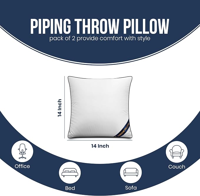 Utopia Bedding 14x14 Throw Pillow Inserts, Decorative Pillows, Plush & - Image 2