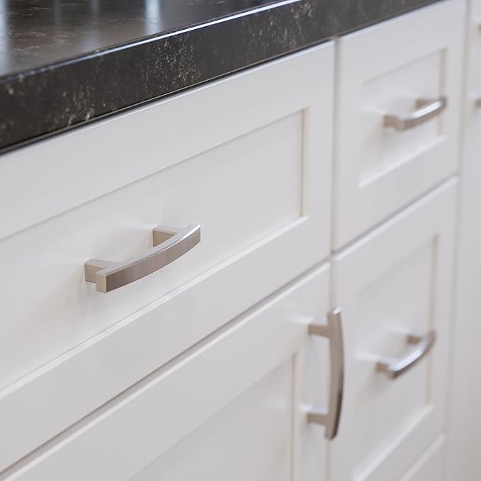 Franklin Brass (10-Pack) – Brushed Nickel Cabinet Handles, 3 Inch Hole Center, Pulls for Drawers, Kitchen Cabinet Door, Dressers | Pierce