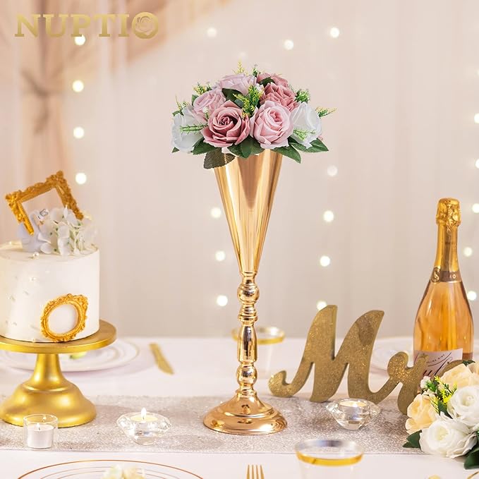 NUPTIO Flower Balls for Wedding Centerpieces - 6 Pcs 9.5 inch Diameter Fake Flower Ball Arrangement Bouquet Party Centerpieces for Tables - Dusty Rose Bouquet Centerpiece Flowers for Wedding Table