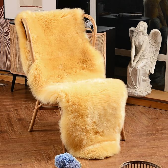 LLB Genuine Sheepskin Area Rug Wool Rug Fur Carpet Fluffy Shaggy Fur Rug by LLB