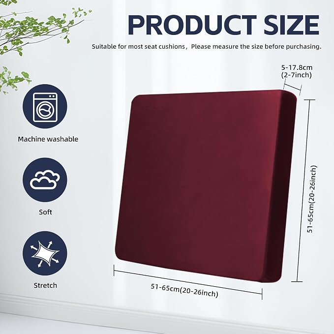 8Pcs Outdoor Cushion Covers, Elastic Patio Cushion Covers | Washable, - Image 2