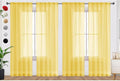 SpaceDresser Yellow Sheer Curtains 4 Panels Rod Pocket Semi-Sheer Curtain 108 by SpaceDresser