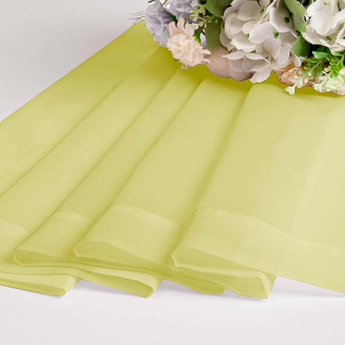 Lemon Sheer Curtains for Bedroom Living Room 54 Inch Length 2 Panels Set - Image 7