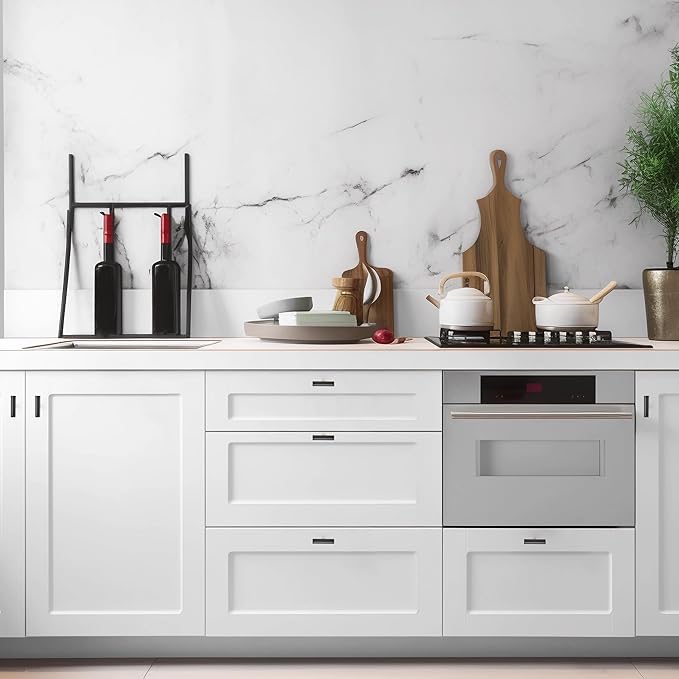 25 Pack Matte Black Cabinet Knobs - Kitchen Cabinet Knobs Black Cabinet Pulls for Kitchen Cabinet Drawer Stainless Steel Dresser Knobs for Cabinet Hardware 2in Length Single Hole T Bar