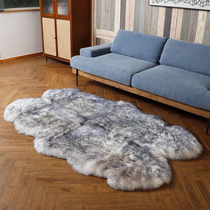 LLB Genuine Sheepskin Area Rug Wool Rug Fur Carpet Fluffy Shaggy Fur Rug by LLB