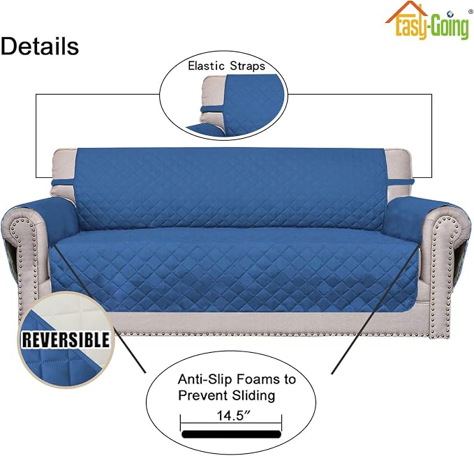 Easy-Going Reversible Couch Cover, 2 Cushion Sofa, Water Resistant Mat - Image 3