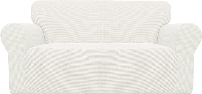 Easy-Going Stretch Oversized Loveseat Couch Covers Washable Cream | 1-Piece by Easy-Going