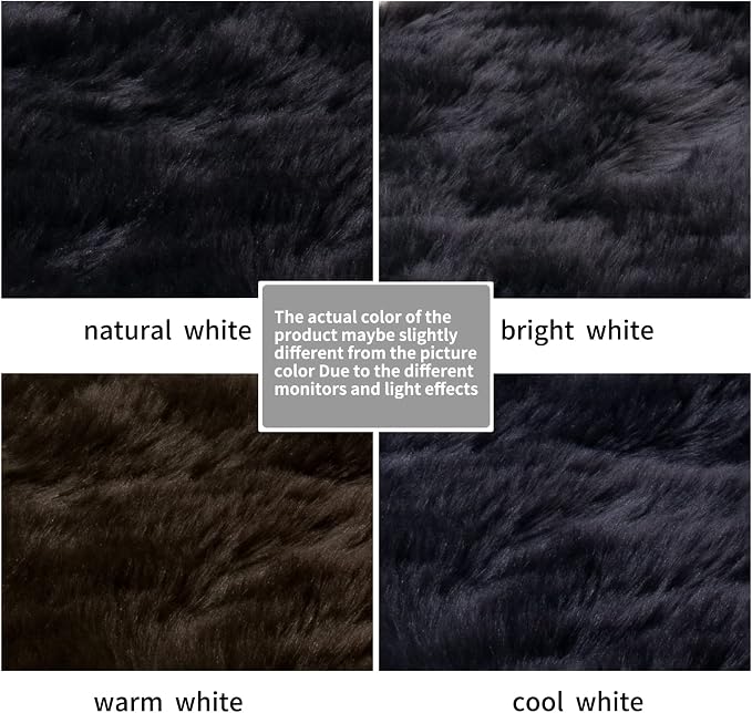 SERISSA 2x3 Fluffy Black Faux Sheepskin Shaggy Rug - Image 6