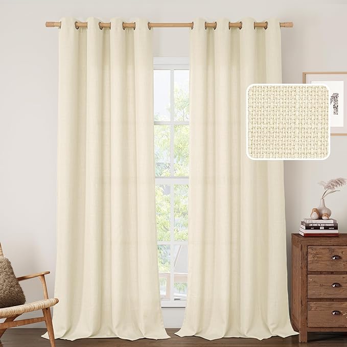 Beige Polyester Curtains 84 Inch Length by LAMIT