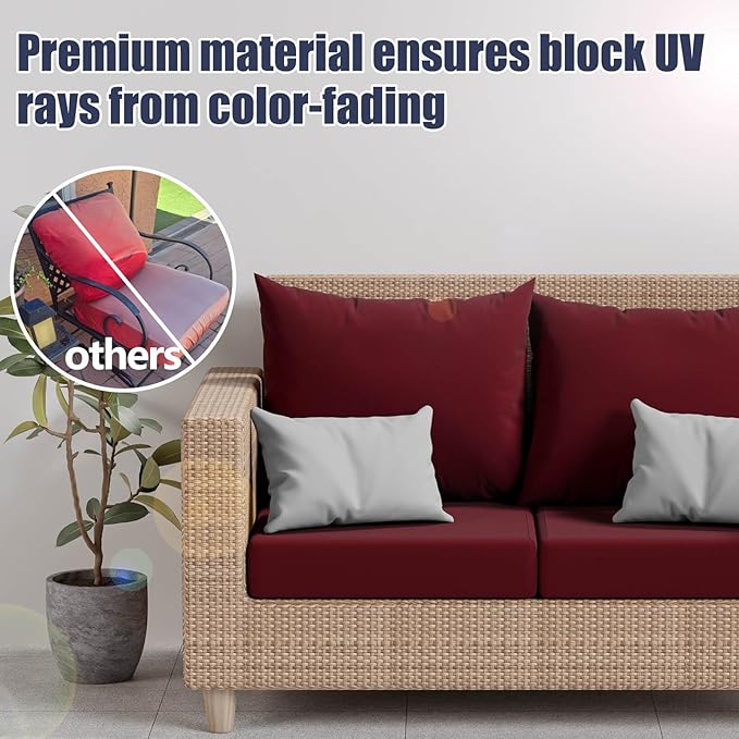 8Pcs Outdoor Cushion Covers, Stretch Patio Furniture Couch Chair Slipcovers | - Image 3