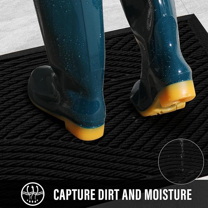 Sturdy Front Door Mat, Absorbent Muddy Dirt Resist Welcome Door Mats Outdoor - Image 3