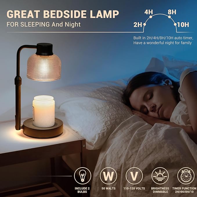 KLL Candle Warmer Lamp with Timer: Christmas Gifts for Women - Birthday Gifts for Women Mom - House Warming Gifts New Home Decor - Vintage Home Decor for Scented Jar Candle