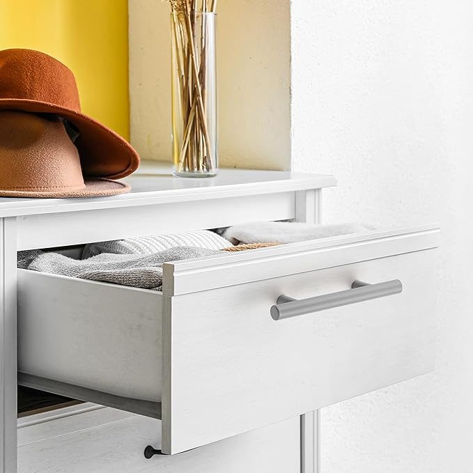 Ravinte 55 Pack | 5 Inch Cabinet Pulls Grey Stainless Steel Kitchen Drawer Pulls Cabinet Handles 5 InchLength, 3 Inch Hole Center