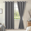 Blackout Curtains for Bedroom 52 x 84 Inch Long Light Grey 2 Panels | Thermal by Hiasan