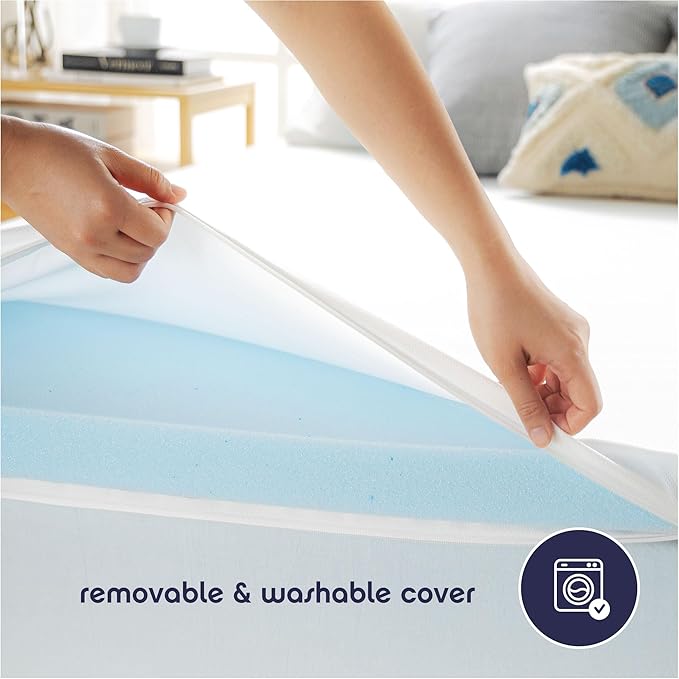 Best Price Mattress 3 Inch Gel Memory Foam Mattress Topper with Cover, CertiPUR-US Certified, Dorm Essentials, Twin