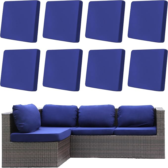 8Pcs Outdoor Cushion Covers, Elastic Patio Cushion Covers | Washable, by dreahoteztil