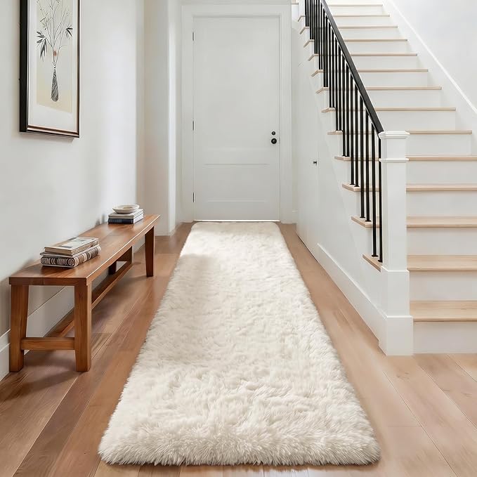 Ophanie Runner Rug for Hallway, 3x8 Washable Non-Slip Fluffy Soft Bedside Rugs by Ophanie