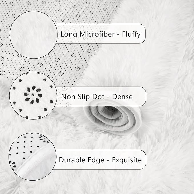 Chicrug Soft Runner Rug for Bedroom Living Room Plush Fluffy Rug 2x10 | Shag - Image 7