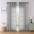 Charcoal Grey Sheer Curtains for Bedroom 84 Inches Long 2 Pcs, Light Filtering by Lecloud