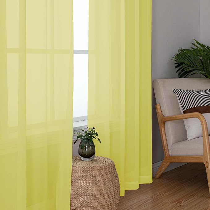 Lemon Sheer Curtains 84 Inches Long - Image 3