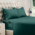 DREAMCARE Full Size Sheets Set - 4 Pcs Cooling Bed Sheets with Up to 15" Deep Pockets - Soft, Long-Lasting 100% Brushed Polyester with Side Pocket (Emerald Green)
