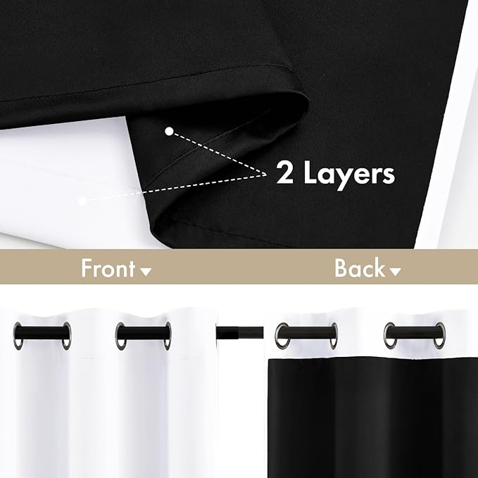 MIULEE White 100% Blackout Curtains - Image 3