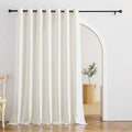 RYB HOME Linen Blended Curtains for Living Room Home Office, Airy Light Filtering Treatments Vertical Weave Machine Washable 60 inch Width for Bedroom, W 60 x L 84 inches, Linen, 1 Panel