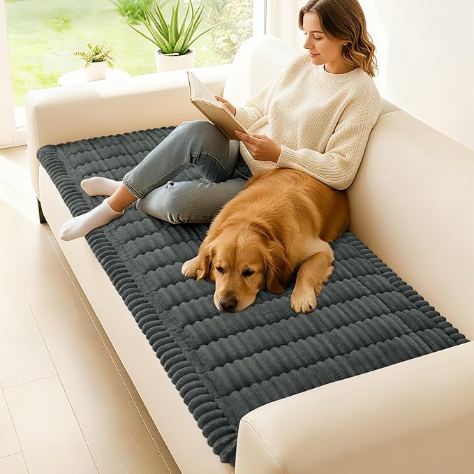 Couch Cover for Dogs, Washable Non Slip Plush Flannel Sofa Protector | Thick - Image 2