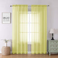 Lemon Sheer Curtains 84 Inches Long 2 Panels, Solid Voile Light Filtering Airy by Lecloud