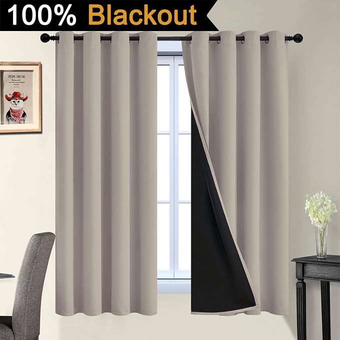 Yakamok Natural Blackout Curtains 63 Inches Long - Image 2