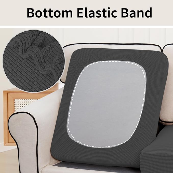 Easy-Going Stretch 2 Pieces Couch Cushion Cover - Image 4