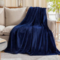 Fleece Plush Throw Blanket Navy Blue 50"x60"for Couch Fuzzy Cozy Flannel | by JIAHANNHA