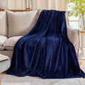 Fleece Plush Throw Blanket Navy Blue 50"x70"for Couch Fuzzy Cozy Flannel | by JIAHANNHA