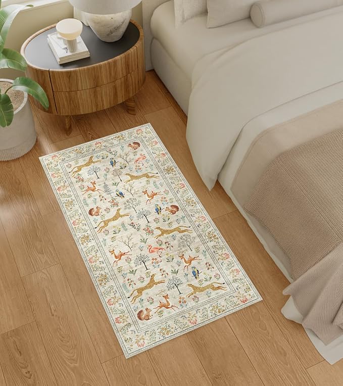 DUKINO 2x4 Rug for Entryway, Animal Washable Runner Rug for Kitchen, Low Pile - Image 4