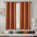 MIULEE Fall Blackout Curtains for Bedroom 2 Panels 40 x 54 Inch Long Rust | by MIULEE
