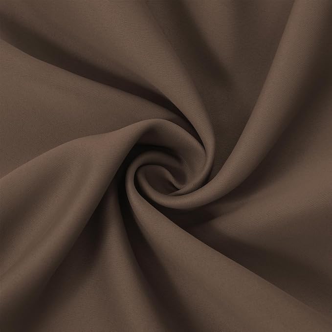 Chocolate Brown Blackout Curtains 66 x 63 Inch Length/Set of 2 Curtain - Image 5