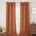 Terracotta Linen Curtains for Living Room 84 inch Length 2 Panels | Light by LAMIT