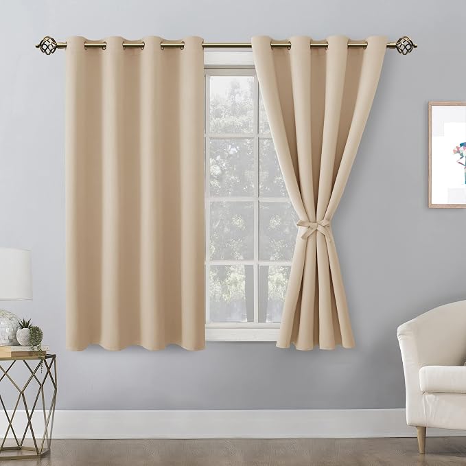 Blackout Curtains for Bedroom, 2 Drape Panels, 52 x 45 Inch | Thermal Insulated - Image 8