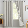 Yakamok Cream Linen Textured Curtains 96 Inches Long by Yakamok