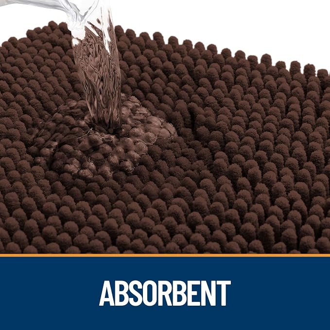 OLANLY Dog Door Mat for Muddy Paws 44x24, Super Absorbent Chenille Mud Mat | - Image 3